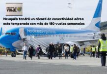 Neuquén tendrá un récord de conectividad aérea esta temporada con más de 180 vuelos semanales